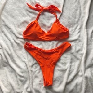 High Waisted Orange Bikini